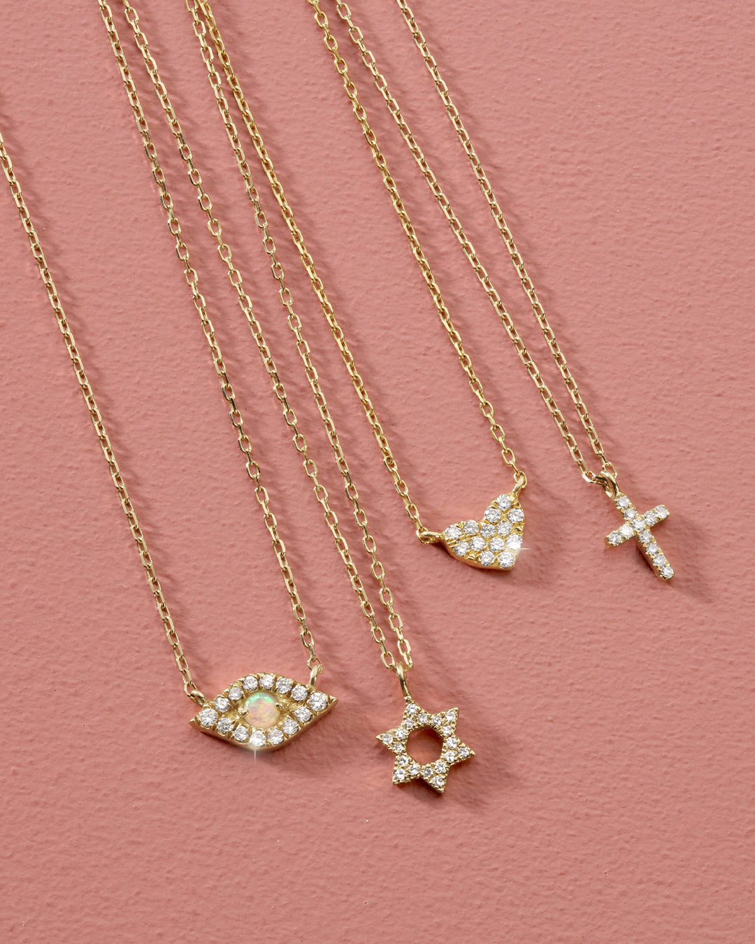 Diamond Star Of David Necklace