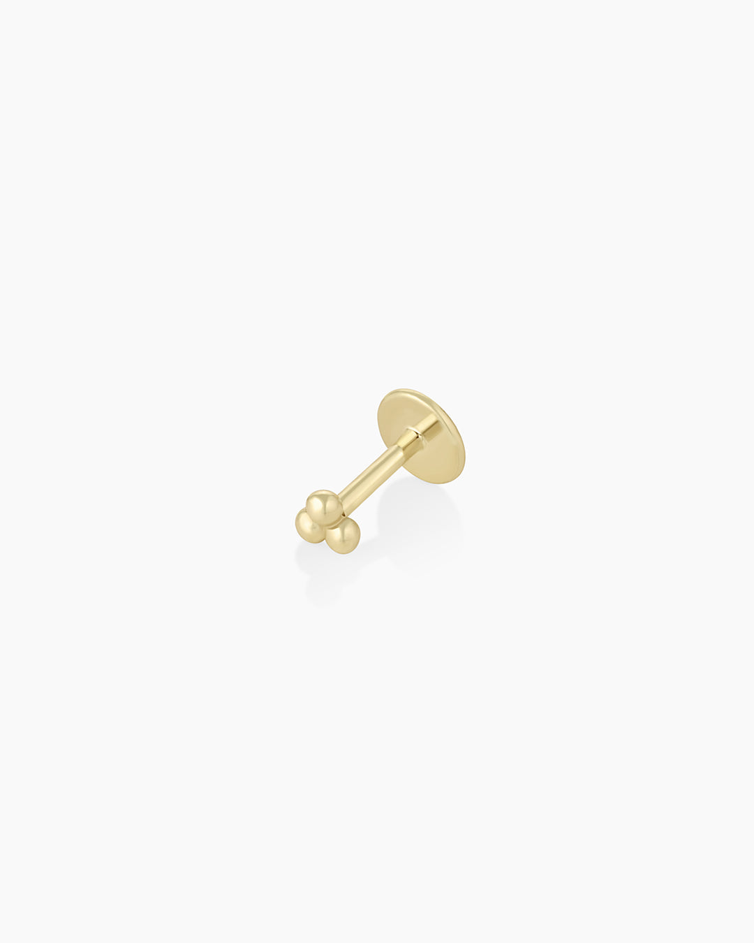 14K Gold Trio Flat Back Single Stud