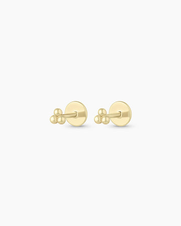 14K Gold Trio Flat Back Studs