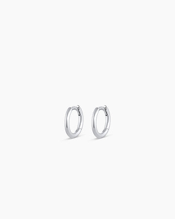 14K White Gold Classic Huggies