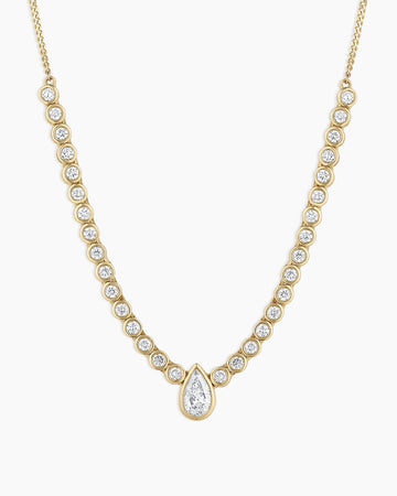 Lab Grown Diamond Pear Row Necklace