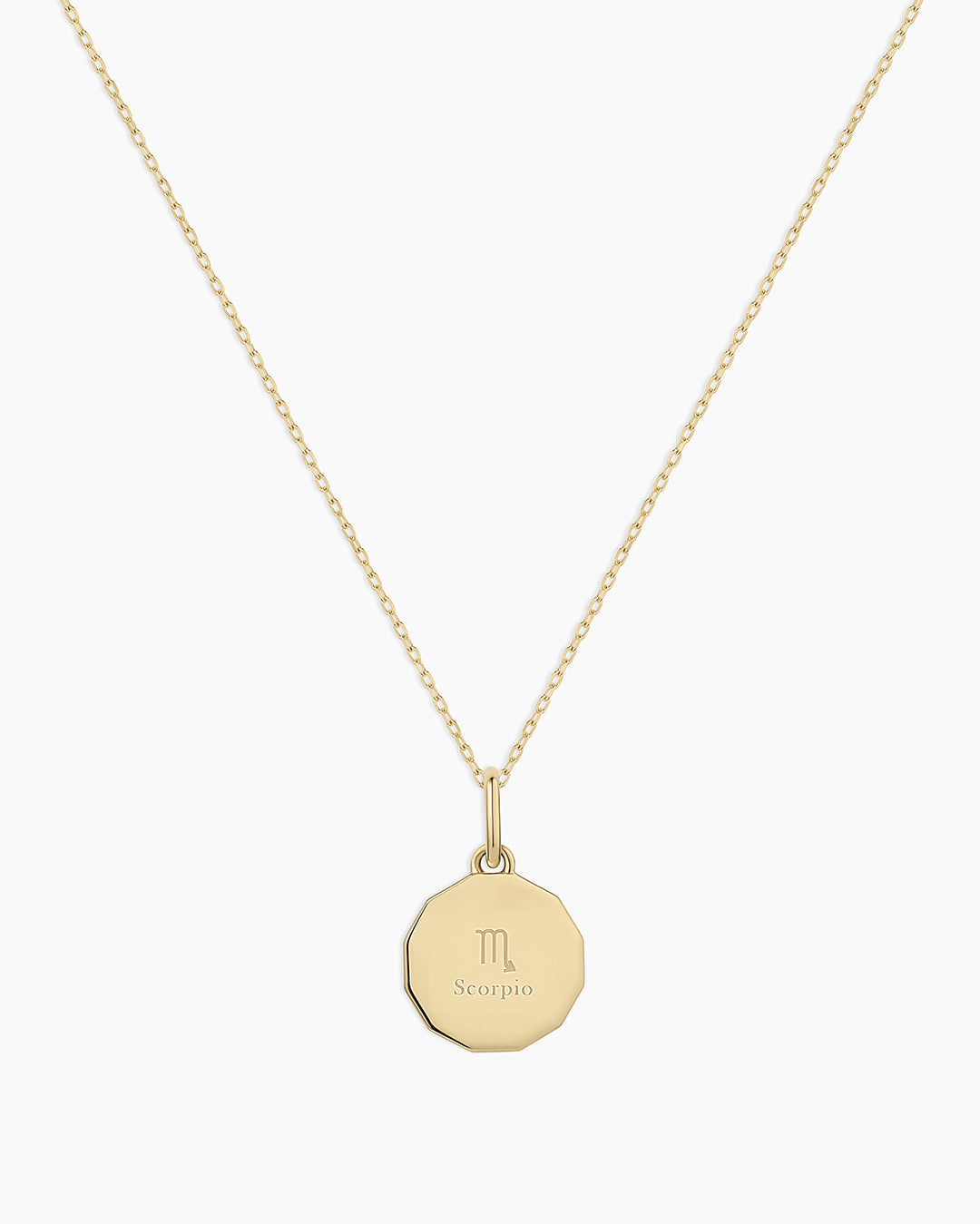 Diamond Zodiac Coin Charm Necklace
