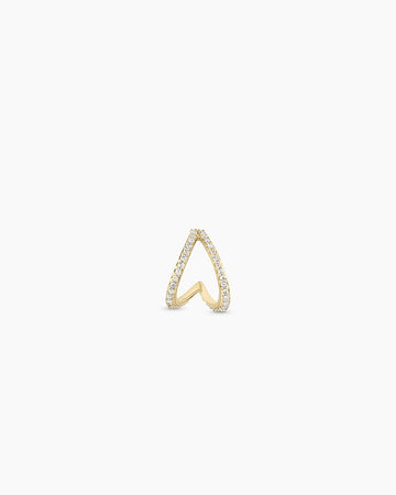 Diamond Pave Split Single Huggie