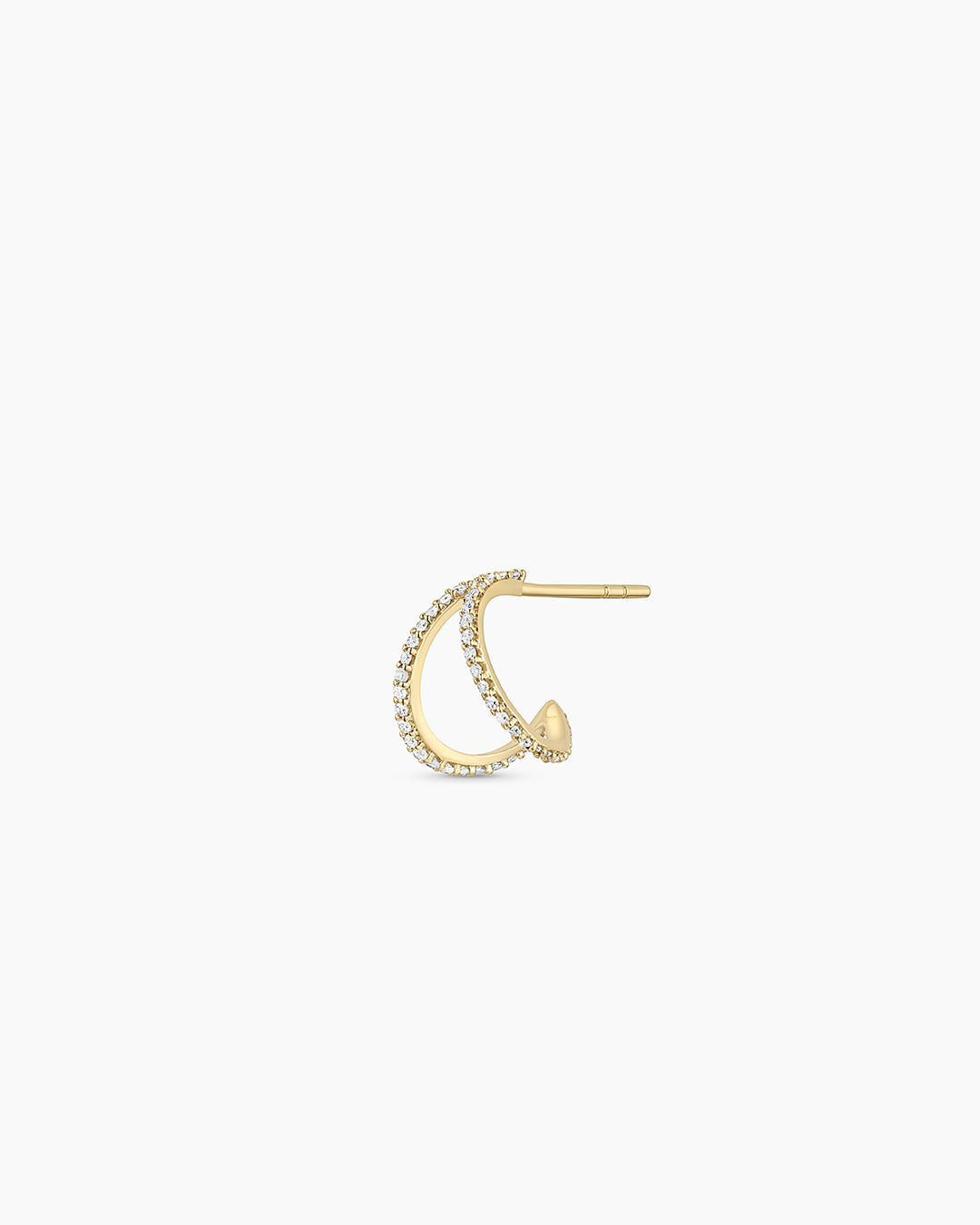 Diamond Pave Split Single Huggie