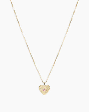 Pink Sapphire Vintage Heart Necklace