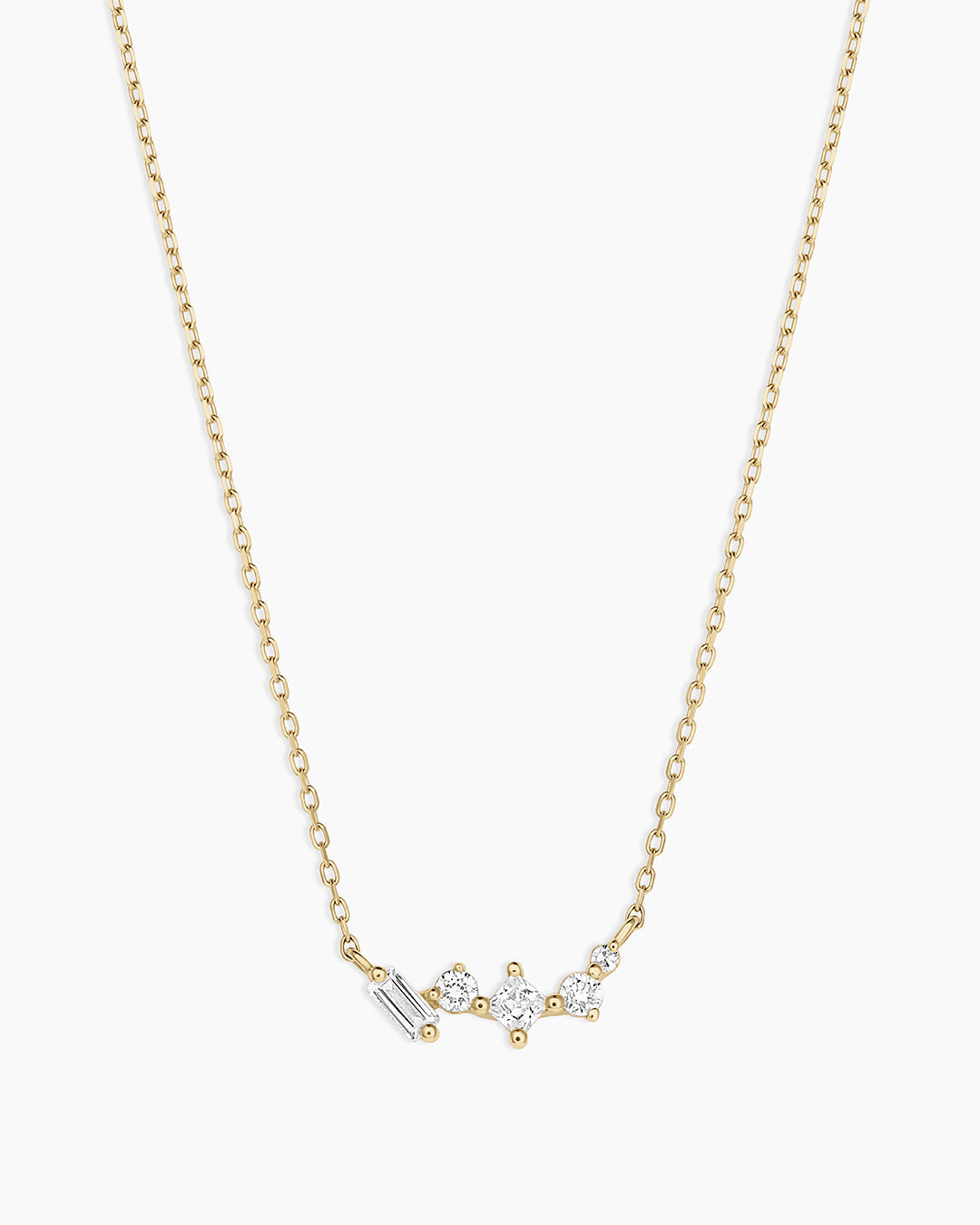 Diamond And White Sapphire Amara Cluster Necklace