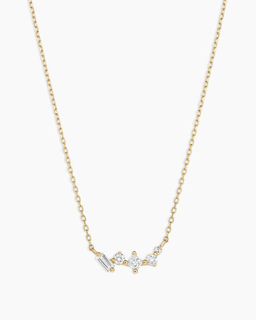Diamond And White Sapphire Amara Cluster Necklace
