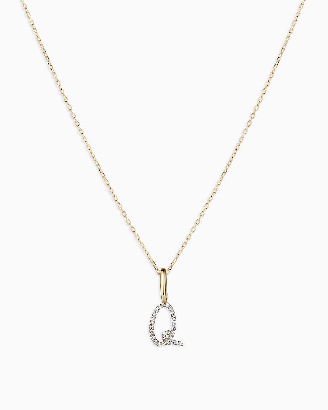 Diamond Script Alphabet Charm Necklace