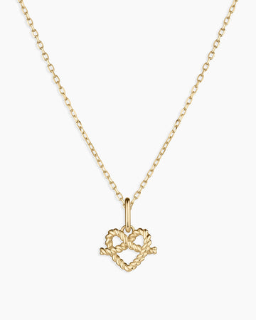 14K Gold Love Knot Charm Necklace