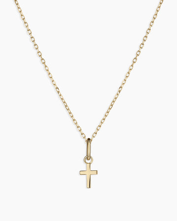 14K Gold Cross Charm Necklace