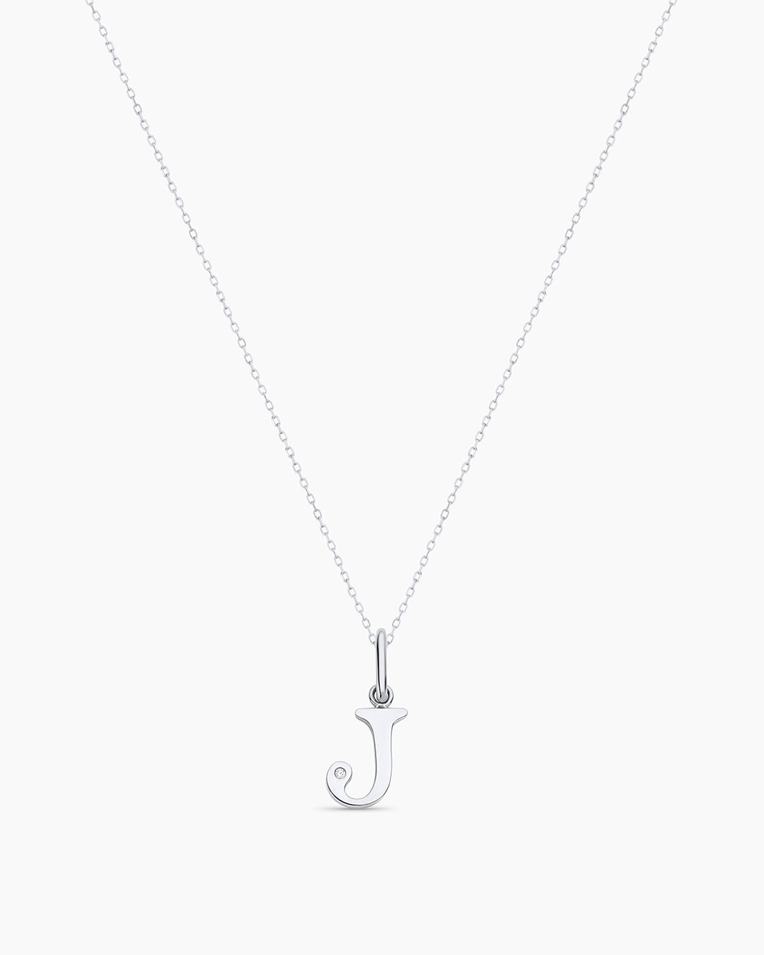 Diamond Vintage Alphabet Charm Necklace