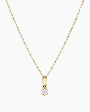 Lab Grown Diamond Halo Charm Necklace