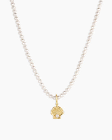 Shell Pearl Charm Necklace