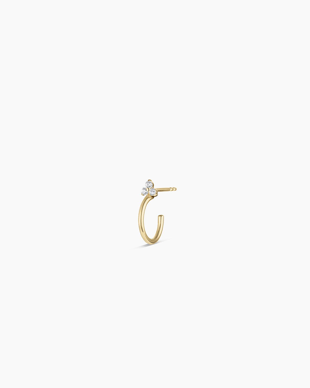 White Sapphire Bali Stud Single Huggie