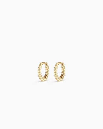14K Gold Crew Huggies 8mm