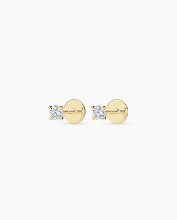 Lab Grown Diamond Solitaire Flat Back Studs
