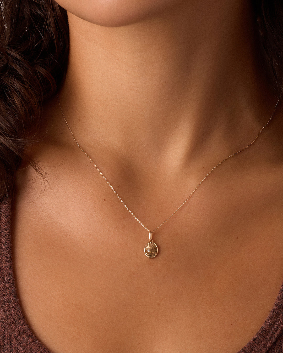 Diamond Beach Charm Necklace