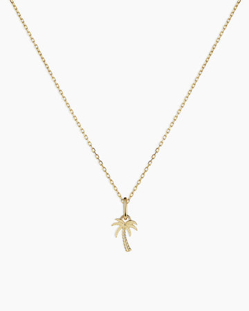 14K Gold Palm Charm Necklace