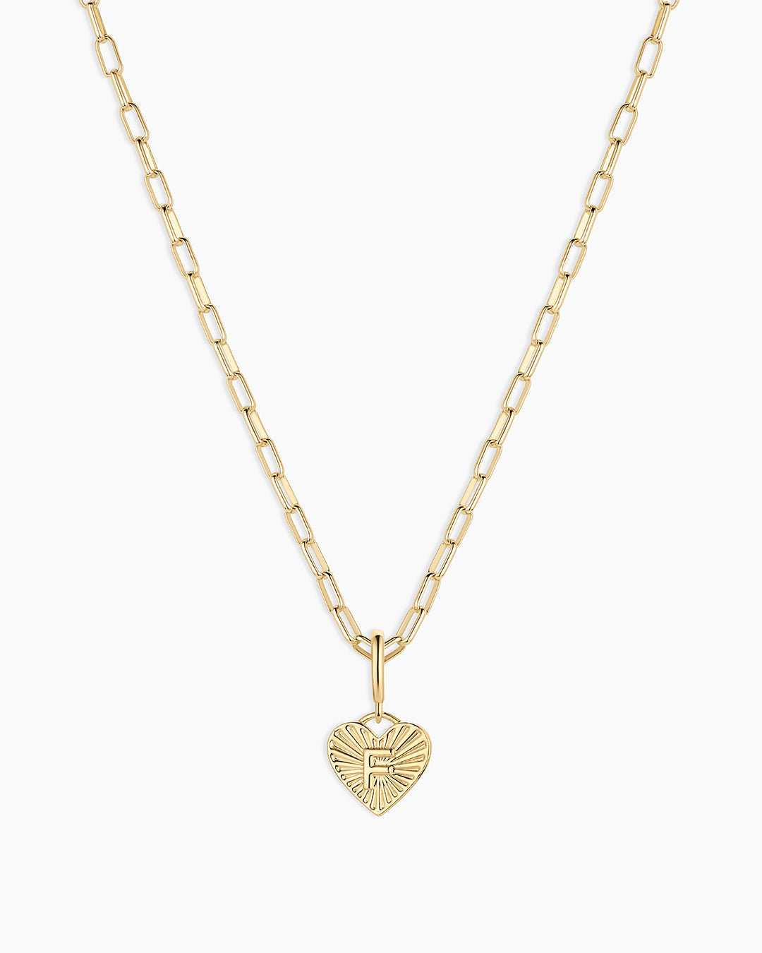 Vintage Heart Alphabet Charm Necklace