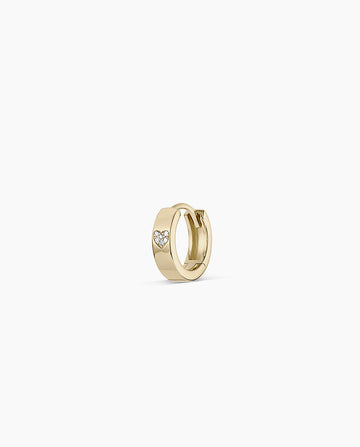 Diamond Love Rose Single Huggie