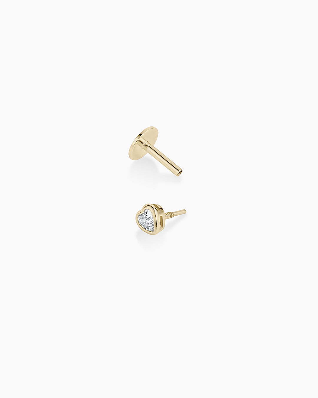 Lab Grown Diamond Heart Single Flat Back Stud