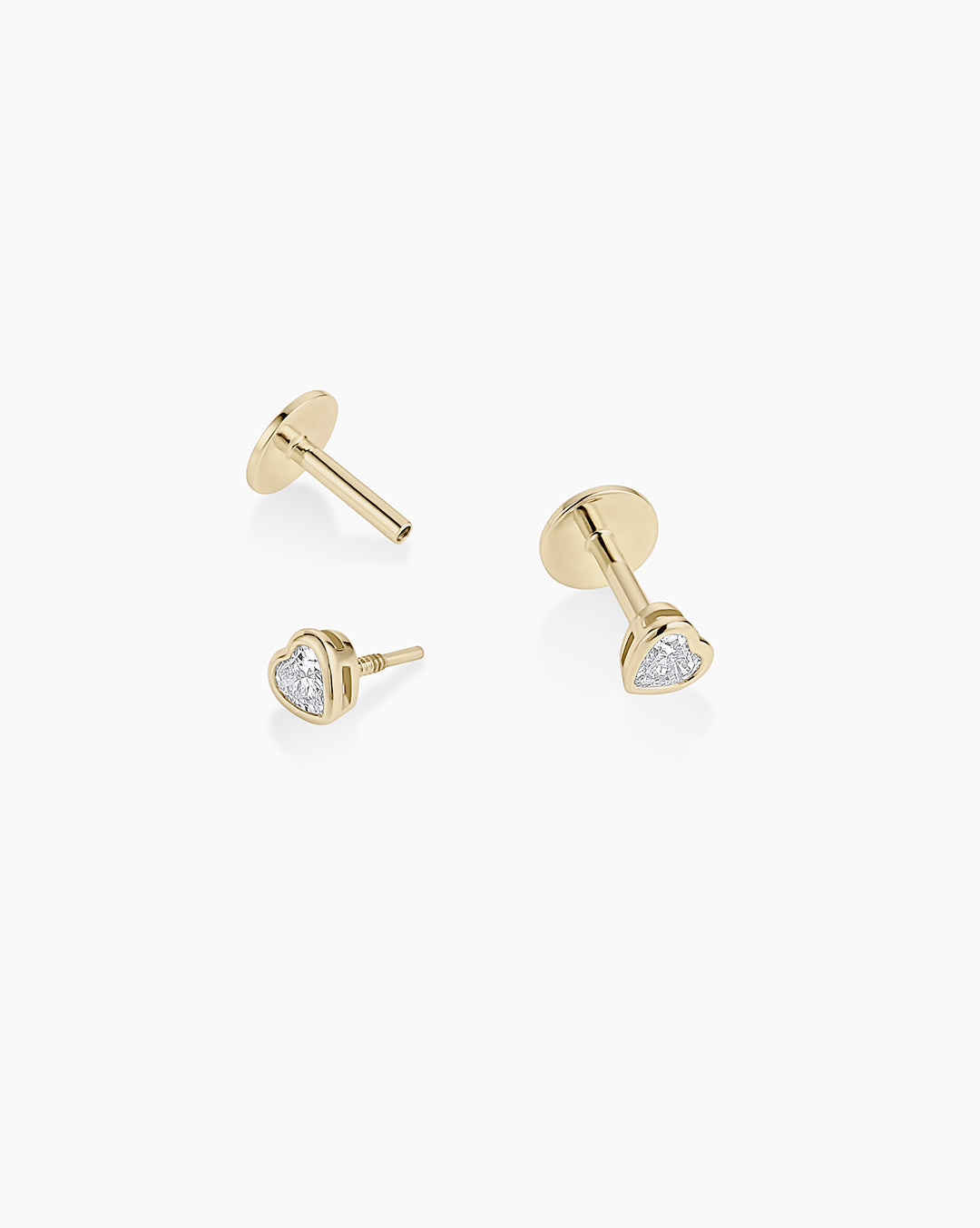 Lab Grown Diamond Heart Flat Back Studs