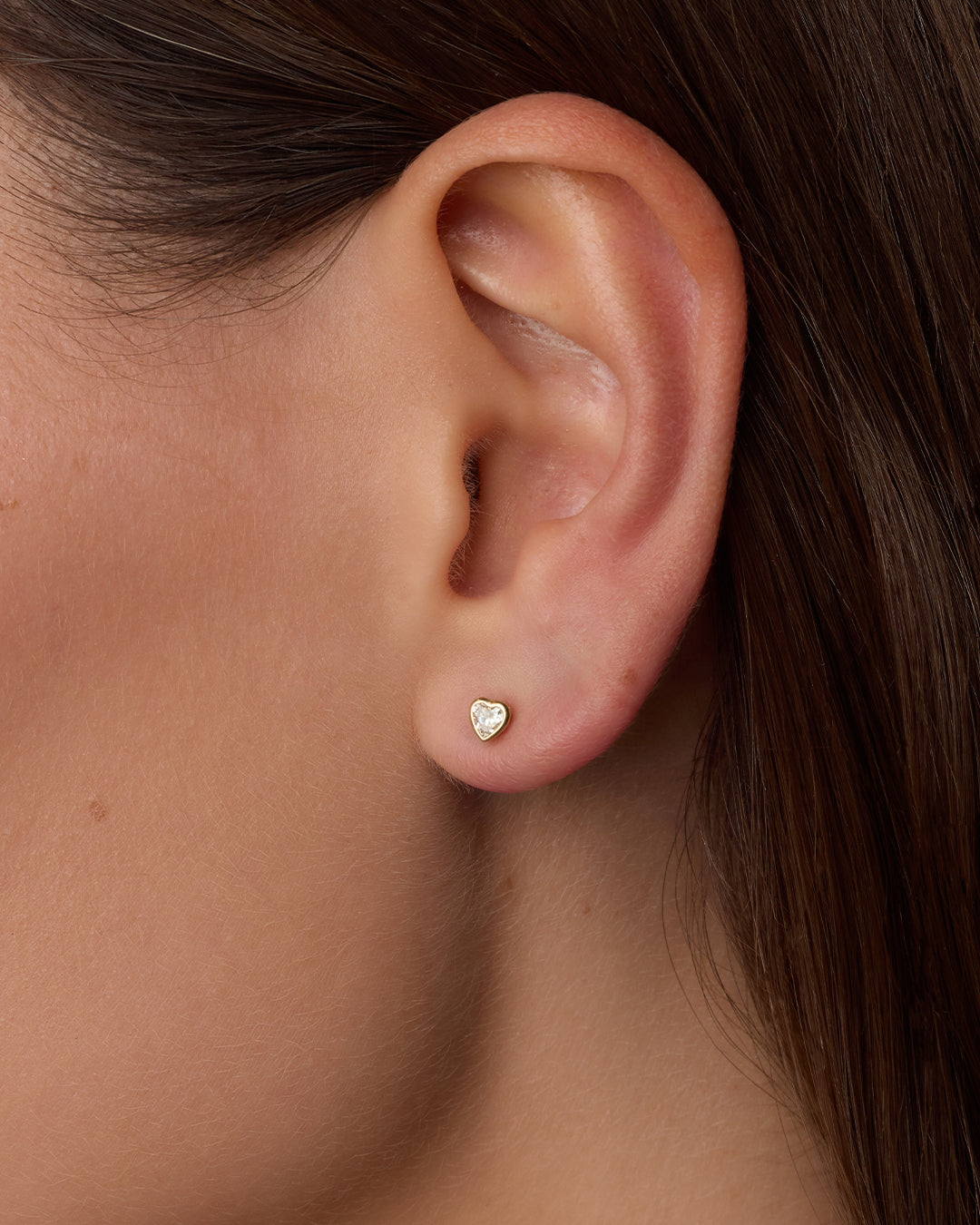 Lab Grown Diamond Heart Flat Back Studs