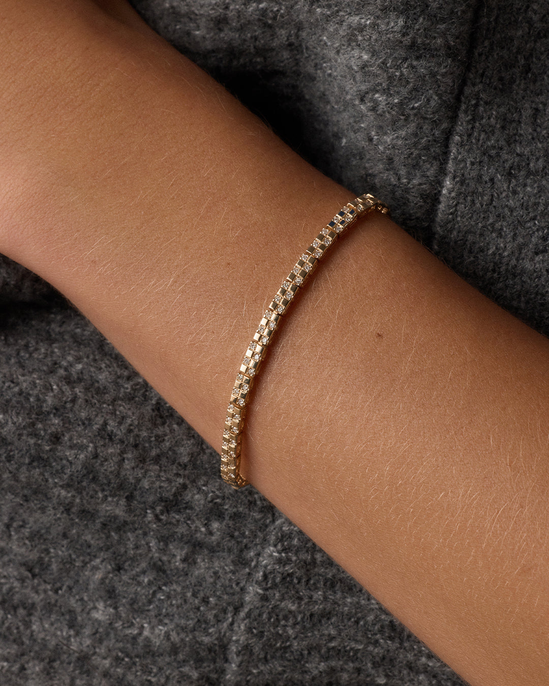Diamond Checkered Tennis Bracelet