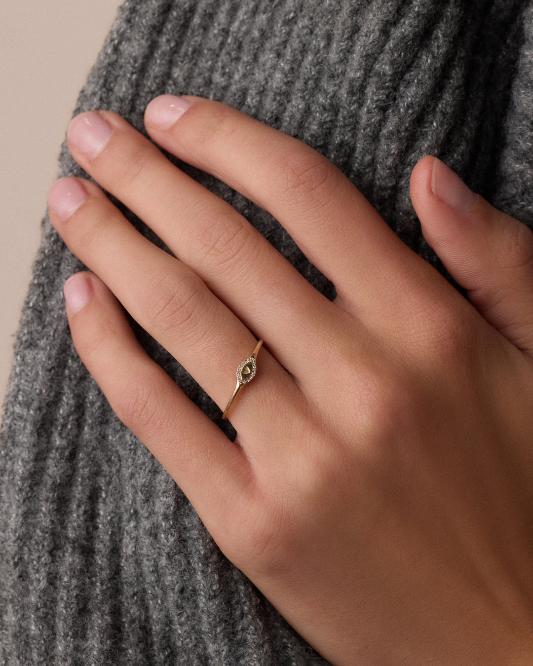 Diamond Love Signet Ring