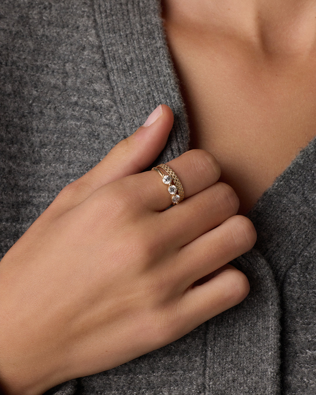 Diamond Checkered Ring