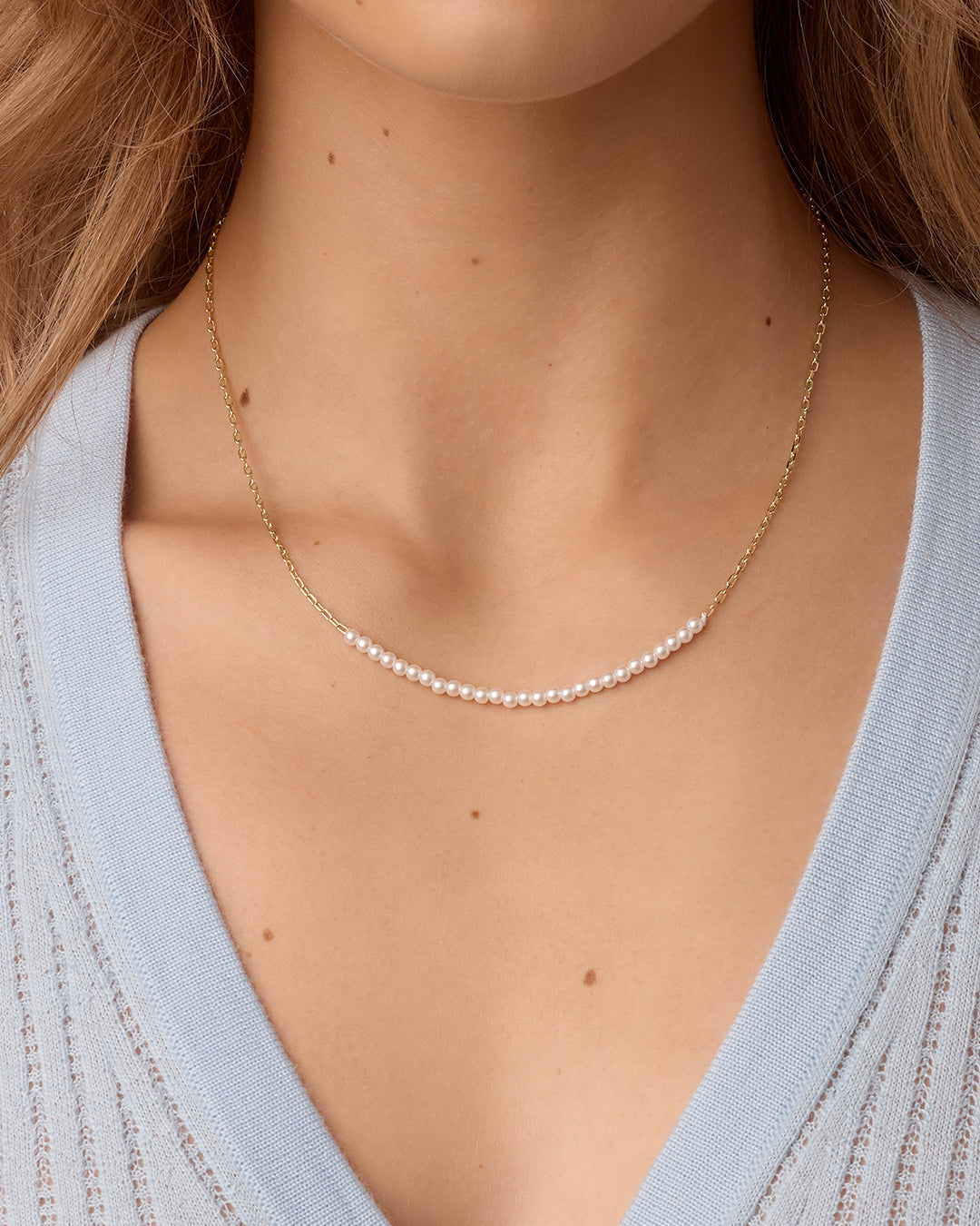 Finley Pearl Row Necklace