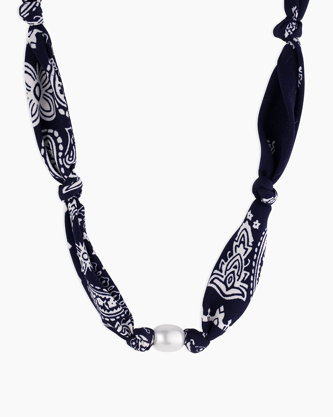 Paisley Bandana Pearl Necklace