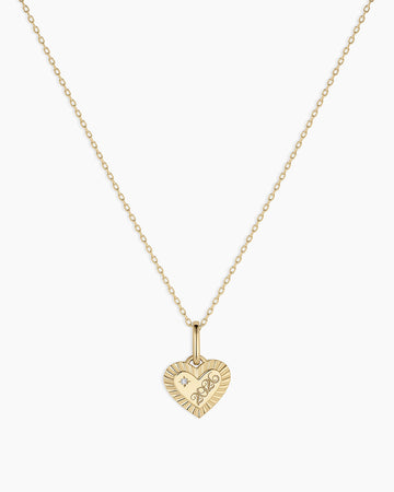 14K Gold Milestone Heart Charm Necklace