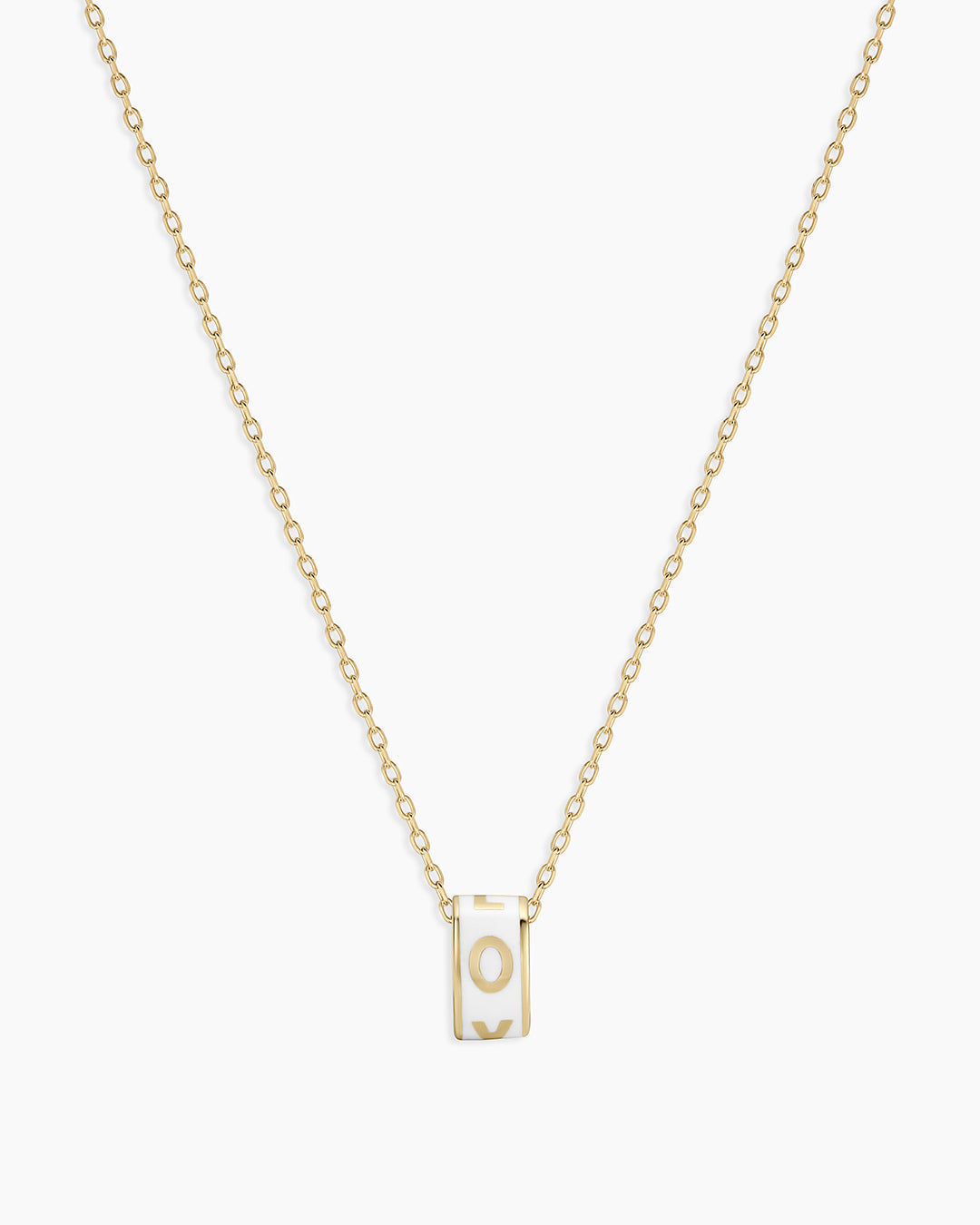 14K Gold Love Halo Charm Necklace