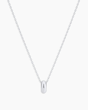 14K White Gold Lou Halo Charm Necklace