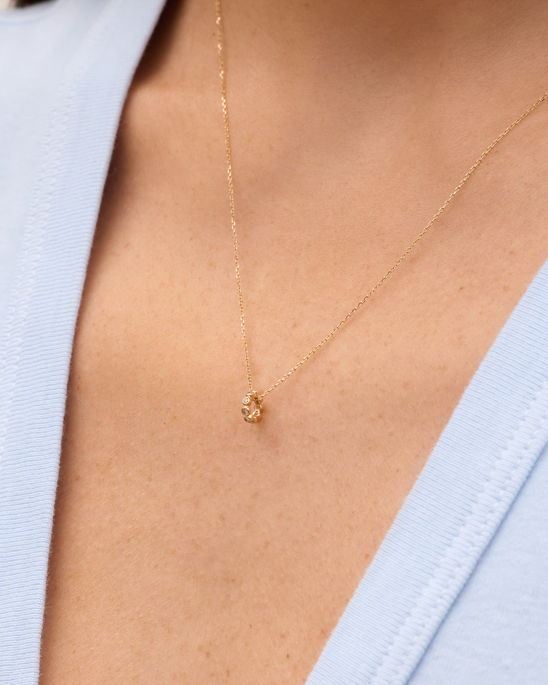 Classic Diamond Halo Charm Necklace