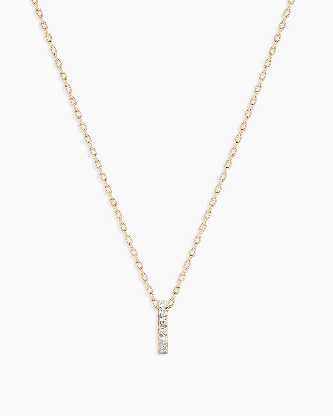 Diamond Pav Halo Charm Necklace