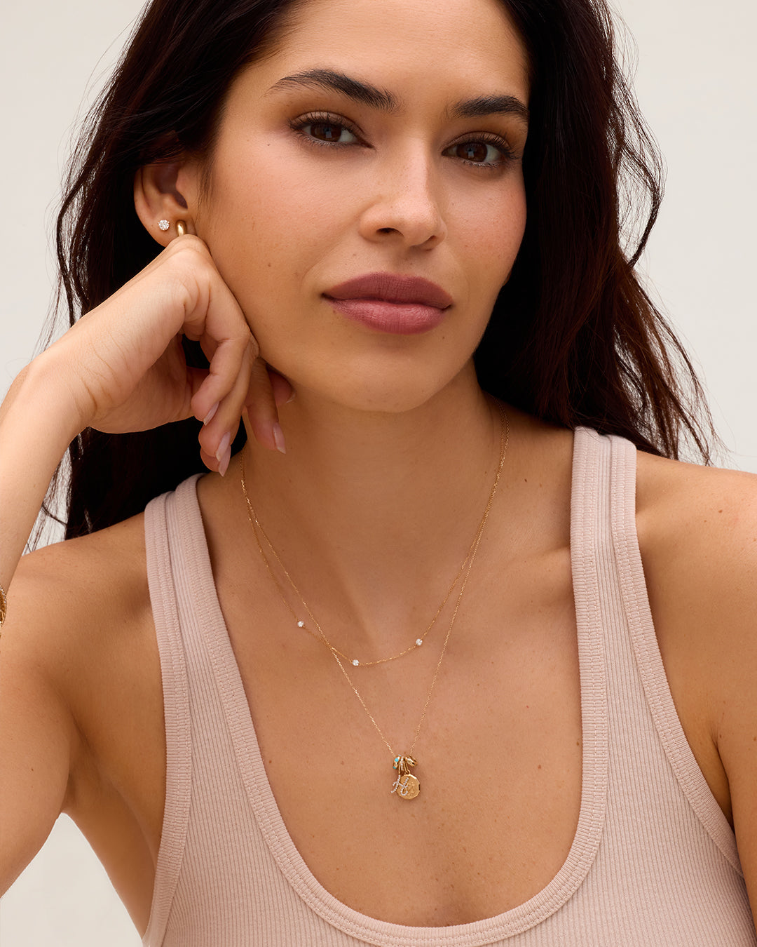Diamond Pav Halo Charm Necklace