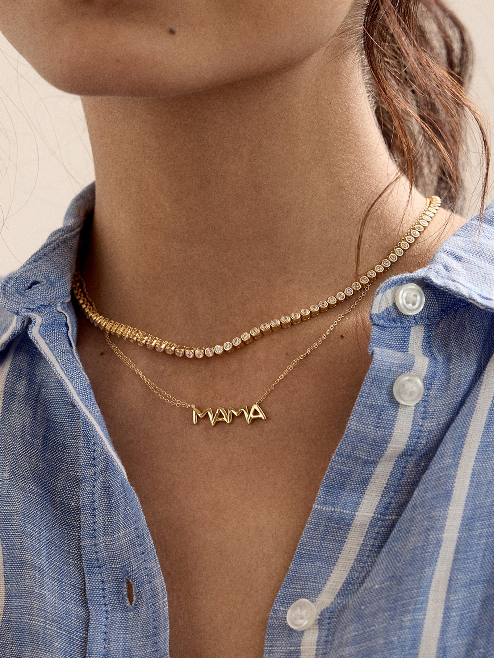 14K Gold Custom Nameplate Necklace - Organic