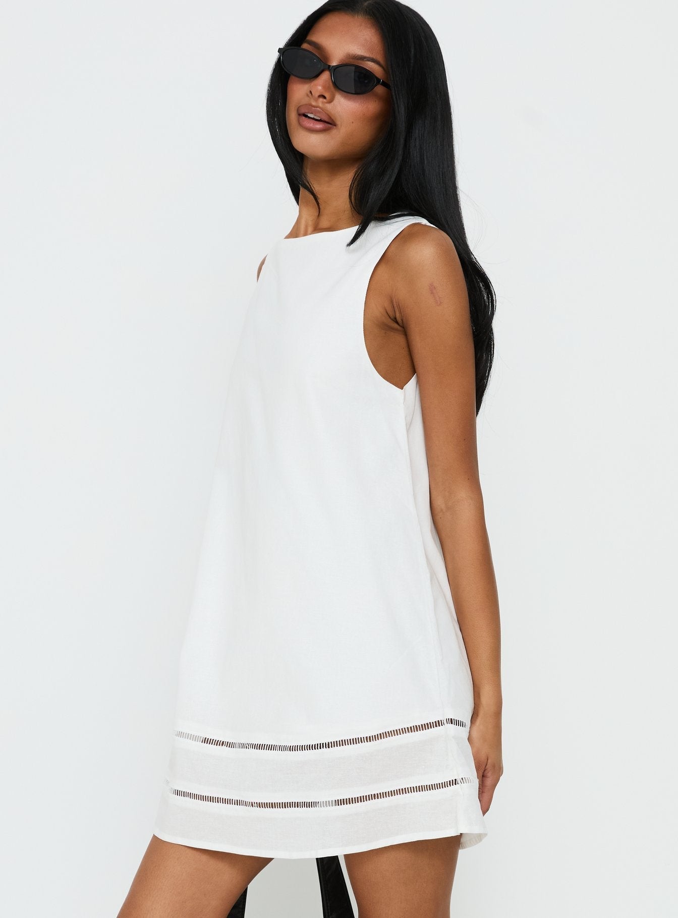 Haily Babydoll Mini Dress White