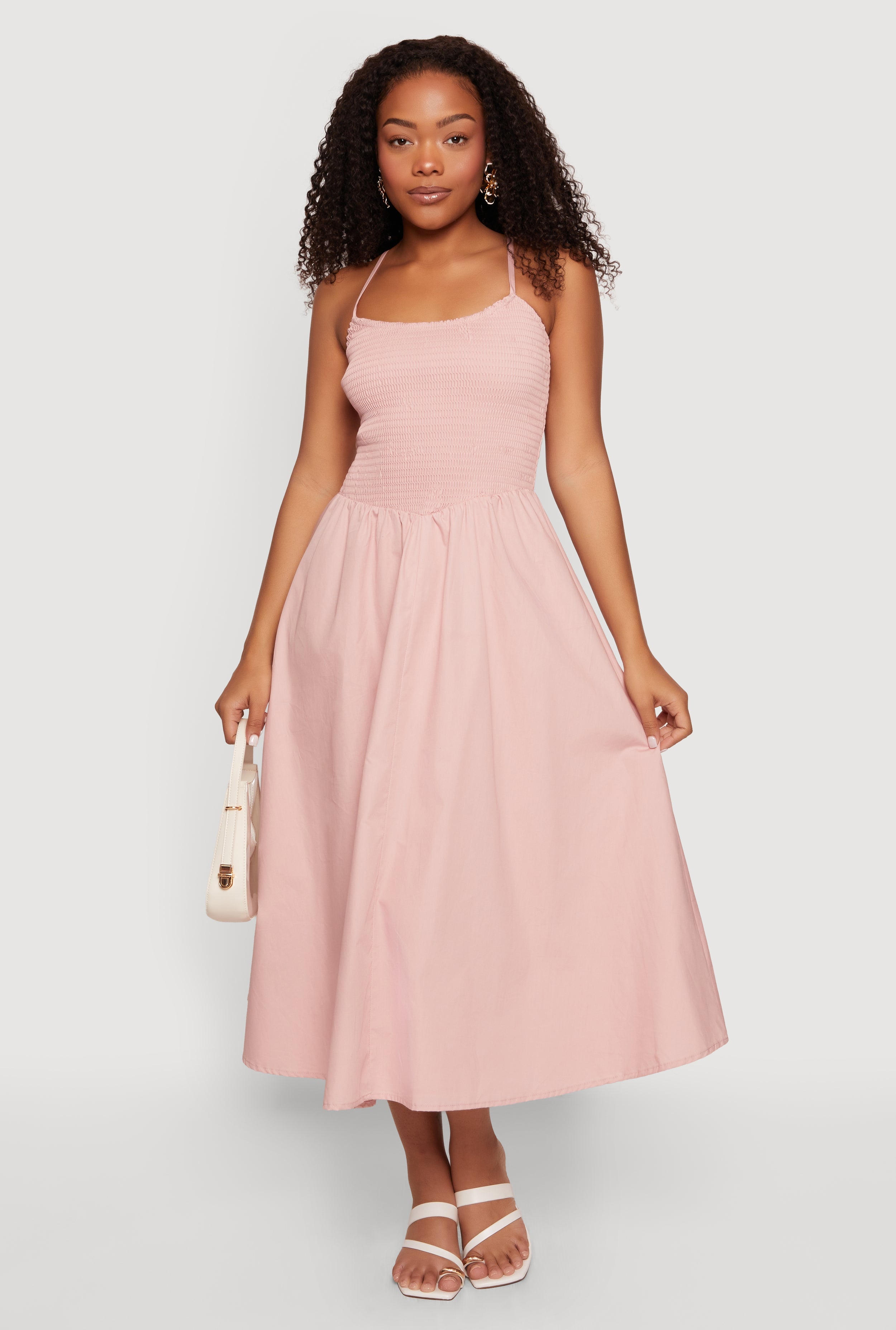 Sleeveless Smocked Midi Dress