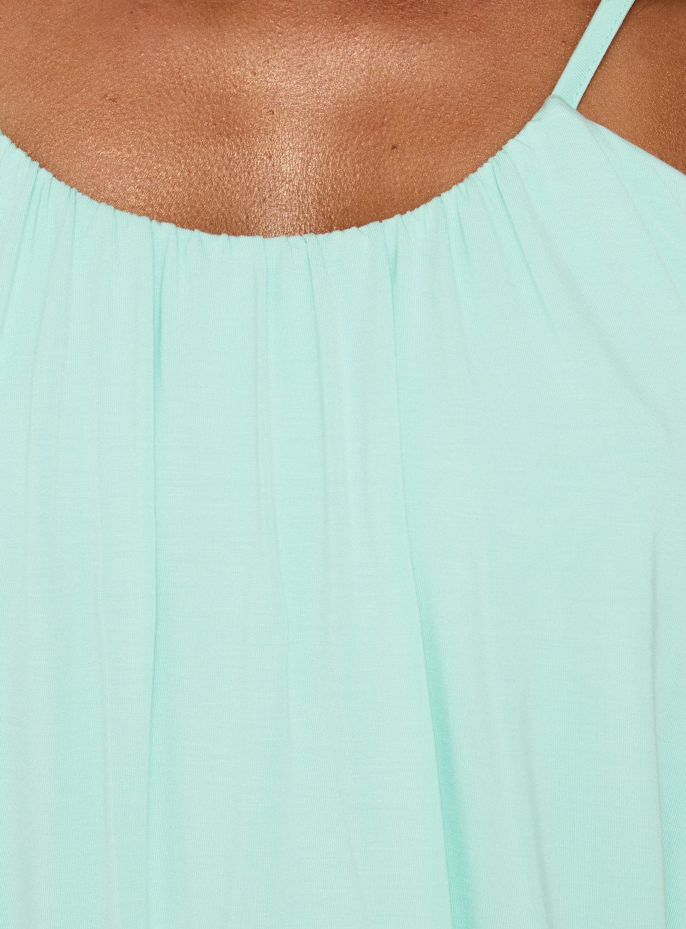 Imeria Ruched Scoop Slouchy Mini Dress Turquoise