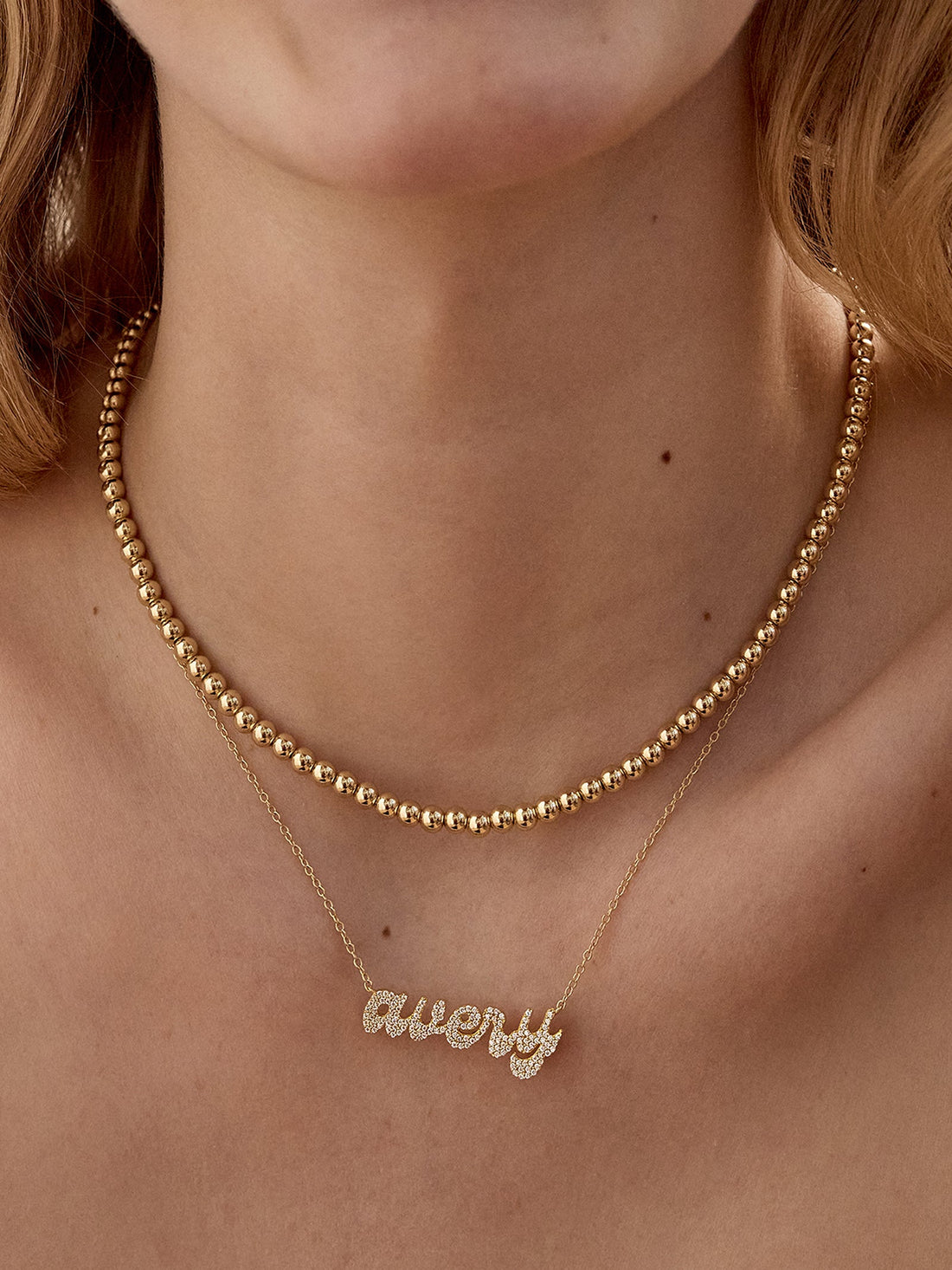 14K Gold Custom Nameplate Necklace - Luxe