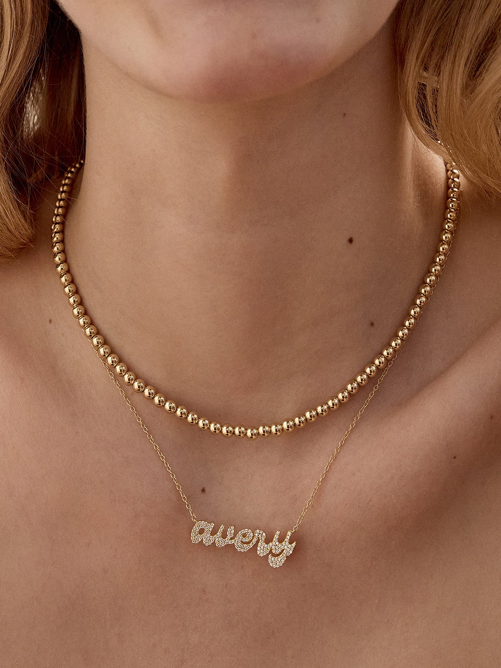 14K Gold Custom Nameplate Necklace - Luxe