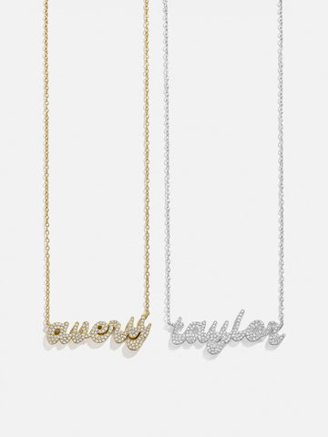 14K Gold Custom Nameplate Necklace - Luxe