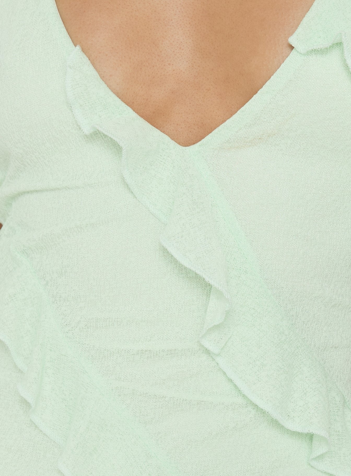 Marinna Halter Ruffle Mini Dress Jelly Mint