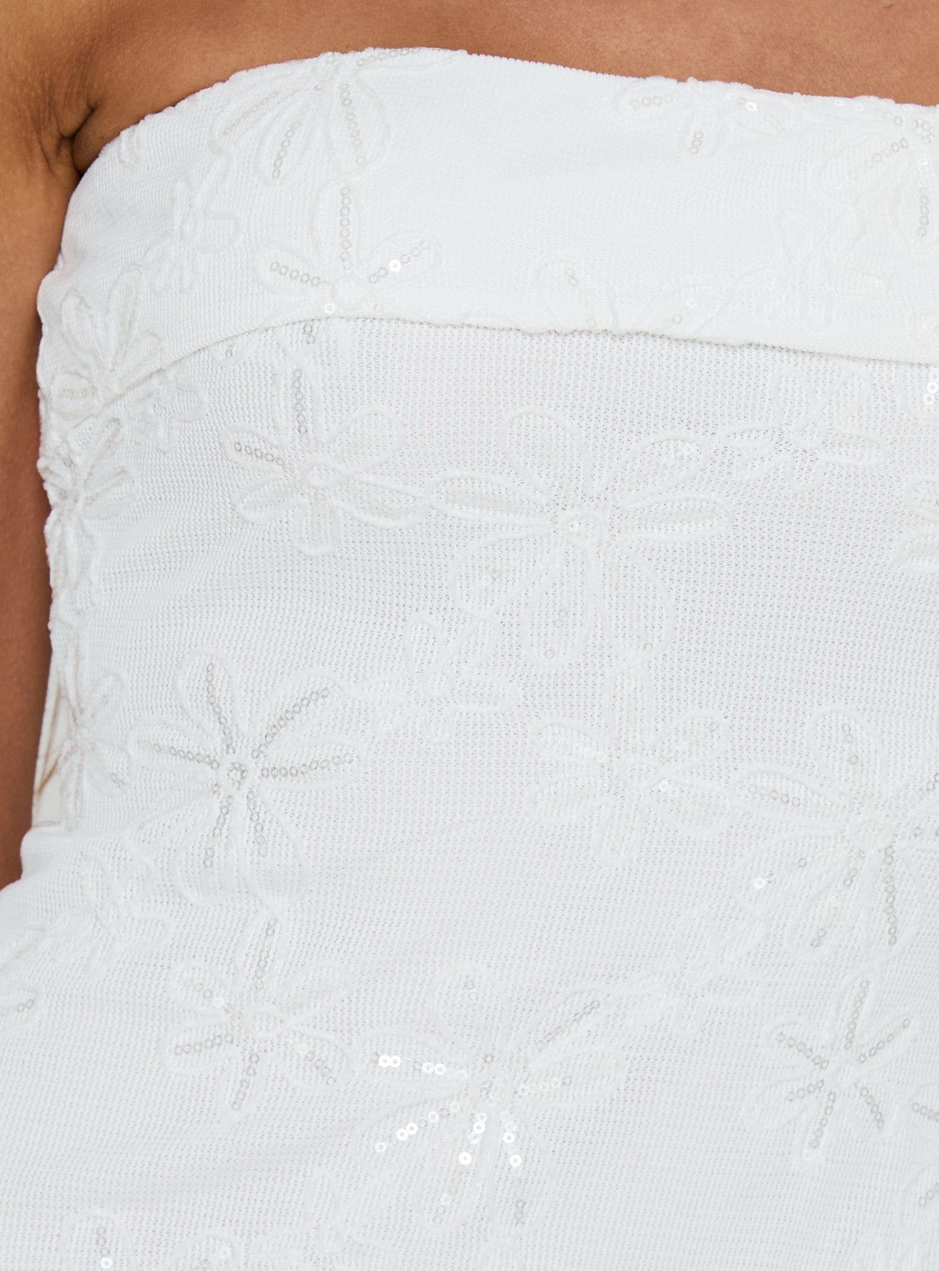 Graces Strapless Mini Dress White