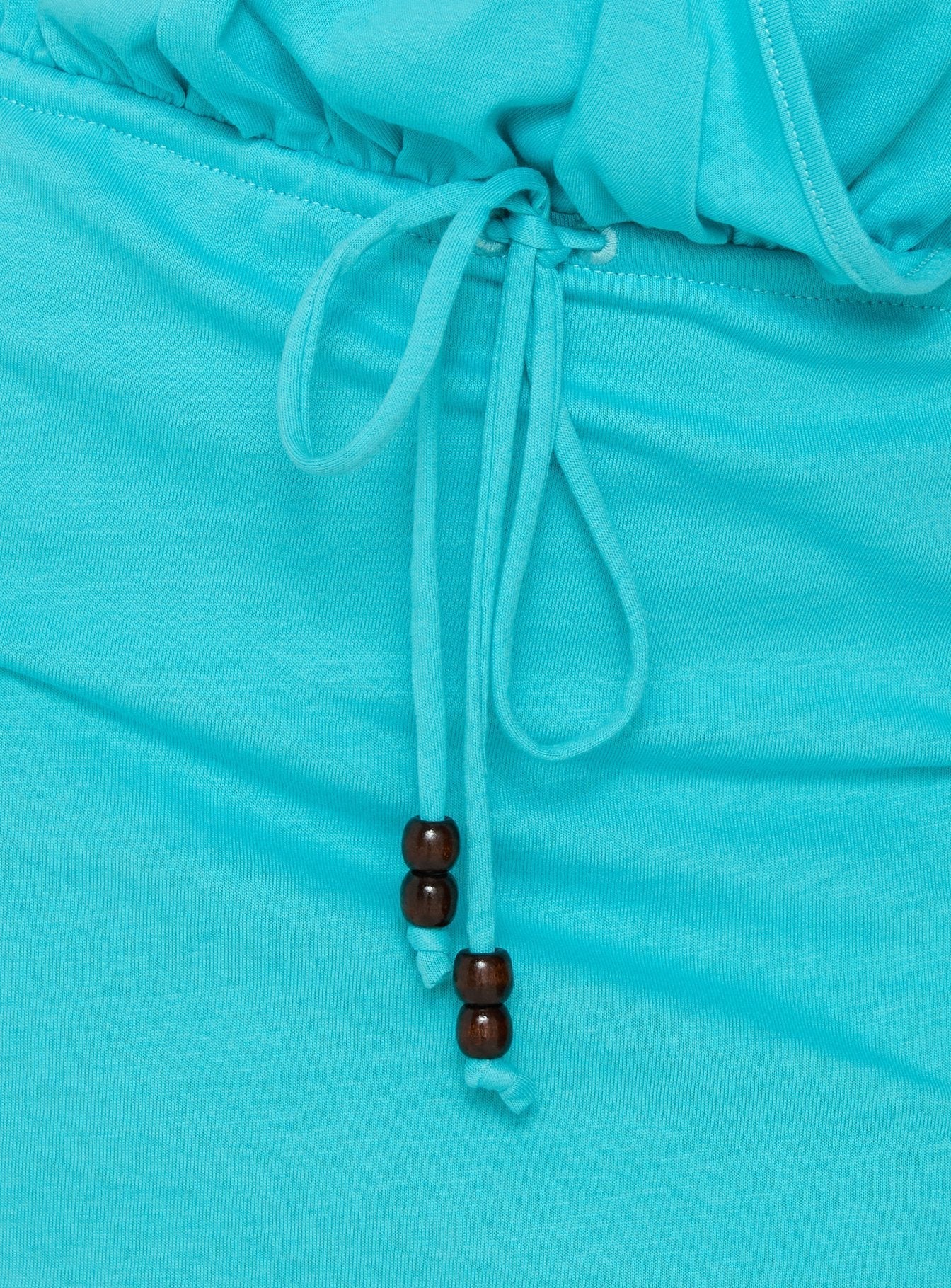 Upper Echelon Draped Strapless Mini Dress Cyan