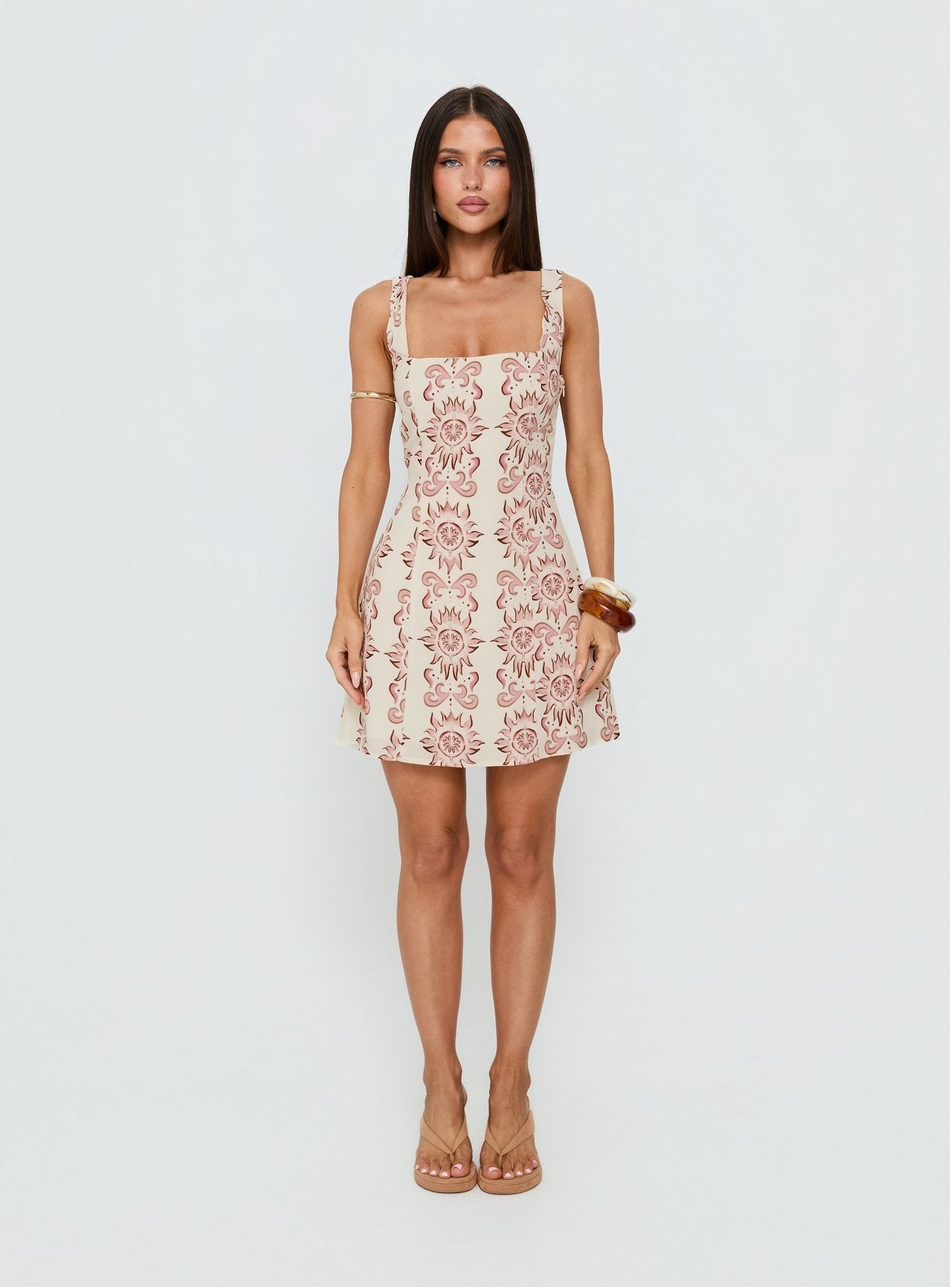 Maris Mini Dress Cream / Pink