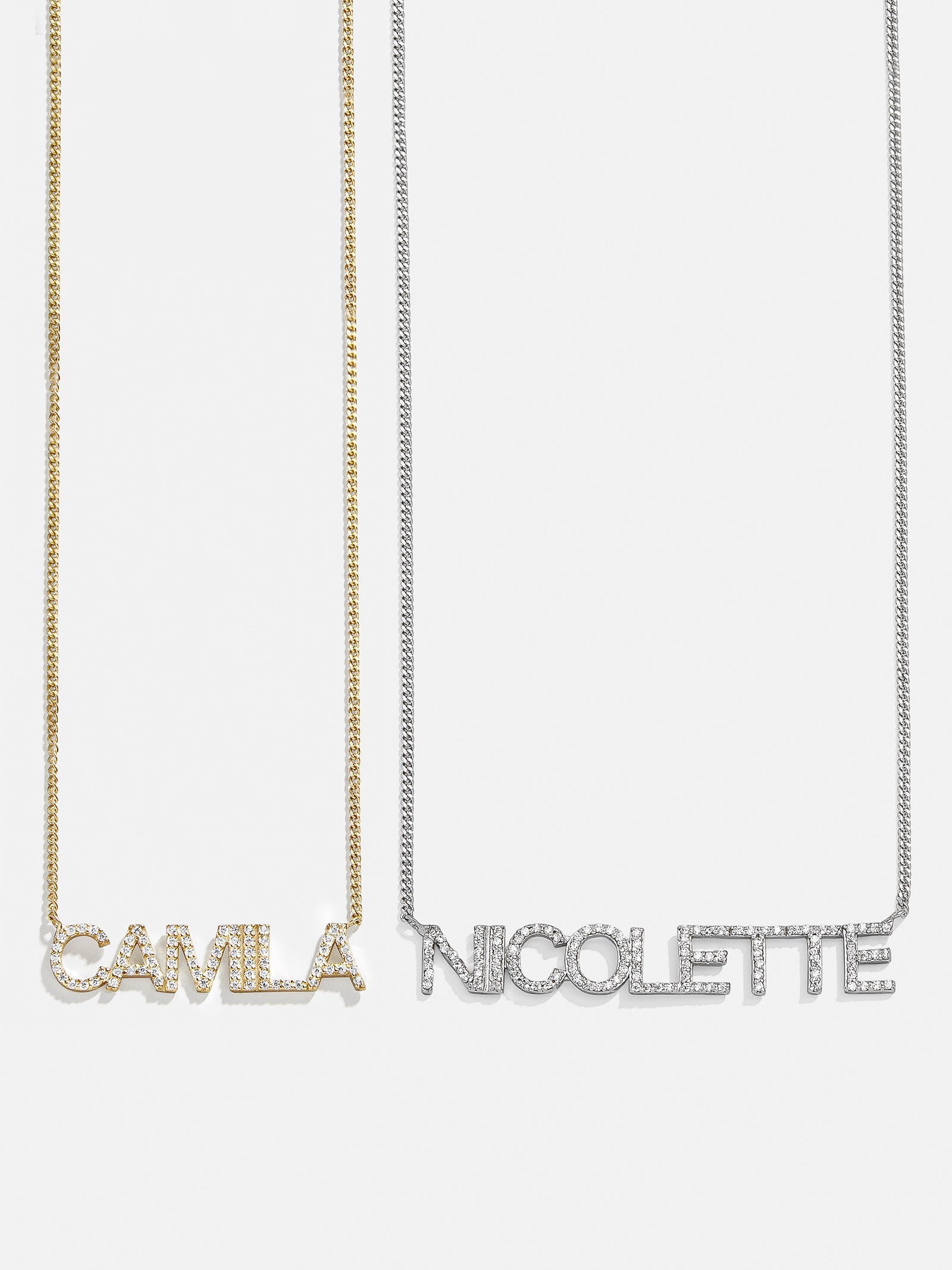 14K Gold Custom Nameplate Necklace - Block